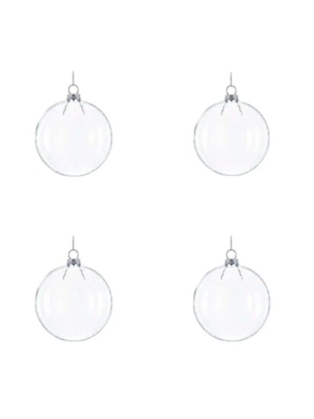 12 Clear Glass Disc Ornaments For DIY Crafts Make Market Christmas